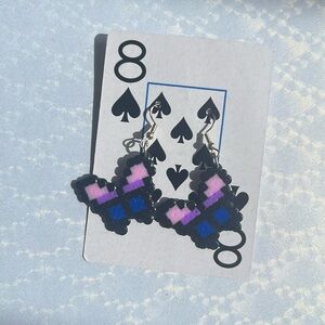 Bisexual Flag Butterfly Earrings | Handmade Mini Perler Bead Earrings | PRIDE